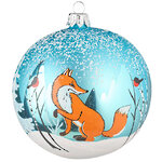 Стеклянный елочный шар Первый снег 9 см