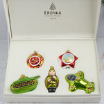Набор стеклянных елочных игрушек Слава, 5 шт, подвеска