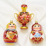 Елочные игрушки Посиделки, 3 шт, стекло