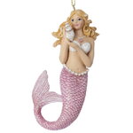 Елочная игрушка Русалка Мэрайя с ракушкой 12 см, подвеска