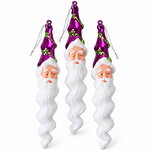 Елочные игрушки Сосульки - Санта Клаус 22 см, фиолетовый, 3 шт