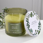 Ароматическая свеча Melania - Fresh Herbs 10 см, в стеклянном стакане