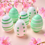 Пасхальные свечи Яйца: Bright Easter 6 см зеленые, 6 шт