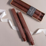 Столовые свечи Jennifer 25 см, 2 шт, шоколадные