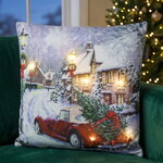 Новогодняя подушка с лампочками Magic Moments 45*45 см, на батарейках