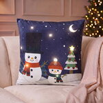 Новогодняя подушка с лампочками Snowy Friends 45*45 см, на батарейках