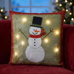 Новогодняя подушка с лампочками Nelson Frosty 45*45 см, на батарейках