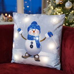 Новогодняя подушка с лампочками Raymond Frosty 45*45 см, на батарейках