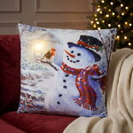 Новогодняя подушка с лампочками Xmas in Central Park 45*45 см, на батарейках