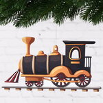 Игрушка для уличной елки Паровоз - Краски детства 25 см, дерево