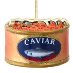 Стеклянная елочная игрушка Баночка Икры - Red de Luxe 10 см