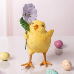 Декоративная фигурка Цыпленок Хьюго с цветком 11 см