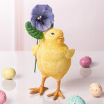 Декоративная фигурка Цыпленок Фрэнки с цветком 11 см