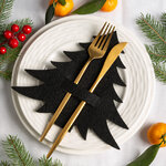 Набор конвертов для столовых приборов Елочка, 4 шт, черный
