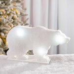 Декоративная фигура с подсветкой Полярный Медведь 33*19 см 3 холодных белых LED лампы, на батарейках