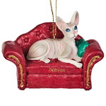 Елочная игрушка Кот Сфинкс на софе 9 см