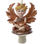 Елочная игрушка Фея Криспи на грибочке - Enchanted Forest 8 см