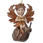 Елочная игрушка Фея Урли на улитке - Enchanted Forest 8 см