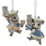 Набор елочных игрушек Мышата - Лапландская почта 8 см, 2 шт