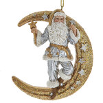 Елочная игрушка Санта на Золотой Луне - Heavenly Triumph 10 см
