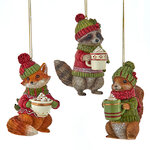 Набор елочных игрушек Новогоднее Чаепитие Зверят 9 см, 3 шт