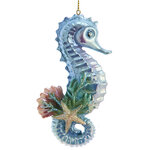 Елочная игрушка Морской Конек - Magic Lagoon 11 см голубая