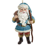 Елочная игрушка Санта в голубом полушубке - Magical Woods 13 см
