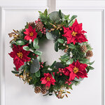 Венок Эмоции Любви с пуансеттией и ягодами 30 см