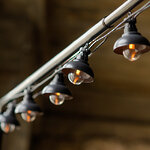 Гирлянда из лампочек Retro Party Lights 5 м, 10 ламп, экстра теплые LED, черный ПВХ, соединяемая, IP44