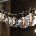 Гирлянда из лампочек Big Party Lights 5 м, 10 ламп, теплые белые LED, черный ПВХ, соединяемая, IP44