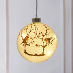 Светящийся елочный шар Рябиновые радости 12 см, 10 LED ламп, на батарейках