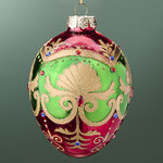 Стеклянная елочная игрушка Яйцо - Dessert Capucines 12 см, подвеска