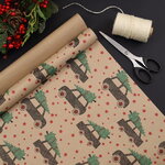 Крафт бумага для подарков Christmas Eve: Машинки 200*70 см