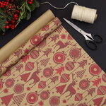 Крафт бумага для подарков Christmas Charm: Новогодний Праздник 200*70 см