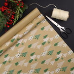 Крафт бумага для подарков Christmas Charm: Елочки 200*70 см