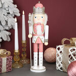 Новогодняя фигура Бравый Щелкунчик в белом камзоле 38 см