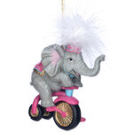 Елочная игрушка Цирковой Слон Джамбо на велосипеде 11 см