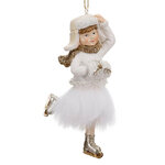 Елочная игрушка Девочка на коньках Асоль - White Symphony 12 см