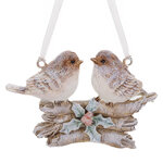 Елочная игрушка Птички Либерти на веточке 9 см