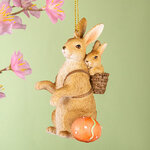 Подвесное украшение Пасхальный Кролик с малышом 9 см