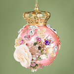 Коллекционный стеклянный елочный шар Crown Jewels - Royal Pink 18 см