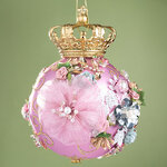 Коллекционный стеклянный елочный шар Crown Jewels - Royal Purple 18 см