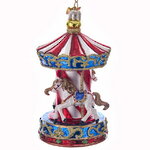 Стеклянная елочная игрушка Лошадь - Circus Carousel 12 см, подвеска