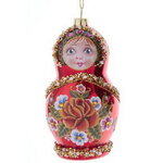 Стеклянная елочная игрушка Russian Doll Radmila 12 см, подвеска
