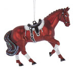 Стеклянная елочная игрушка Лошадь Royal Ascot 10 см, рыжая, подвеска