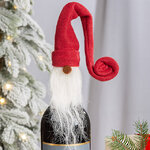 Украшение на бутылку Колпак Гнома Роланда 48 см, красный