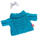 Одежда для Зайки Ми 18 см - Голубой свитер с косами