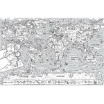 Большая бумажная раскраска Карта мира 120*80 см