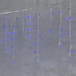 Светодиодная бахрома Quality Light 4.9*0.5 м, 240 синих LED, прозрачный ПВХ, соединяемая, IP44