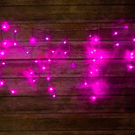 Светодиодная бахрома Quality Light 3.1*0.5 м, 150 розовых LED, прозрачный ПВХ, соединяемая, IP44
